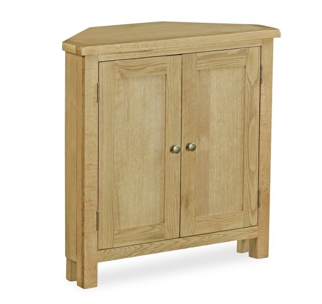 Somerset Waxed Oak Corner Cupboard