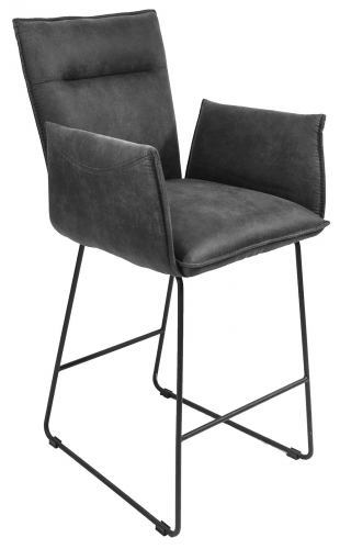 Telford Industrial Fabric Bar Stool with Arms