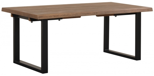 Hamden Industrial 190 Dining Table With Metal U Base