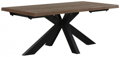Hamden Industrial 180 Dining Table With Metal Star Base