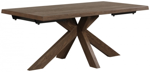 Hamden Industrial 180 Dining Table With Wooden Star Base