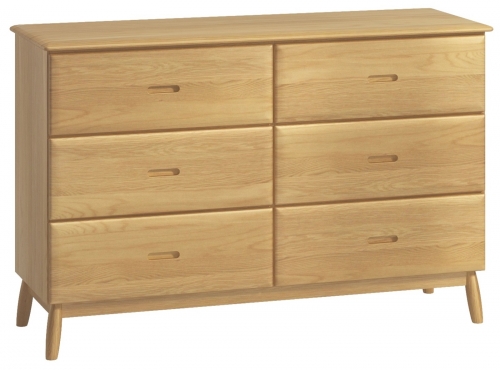 Stockholm Oak 6 Drawer Wide Chest