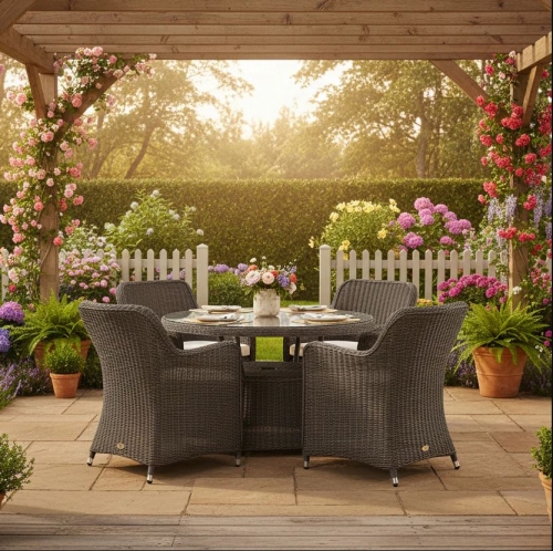 Milan 4 Seat Dining Set